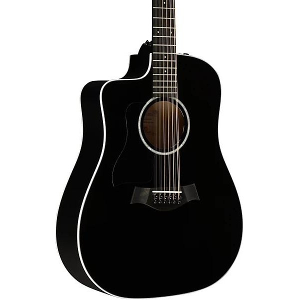 Taylor 250ce Plus Dreadnought 12-String Left-Handed Acoustic-Electric Guitar Black Taylor 250ce Plus Dreadnought 12-String Left-Handed Acoustic-Electric Guitar Black