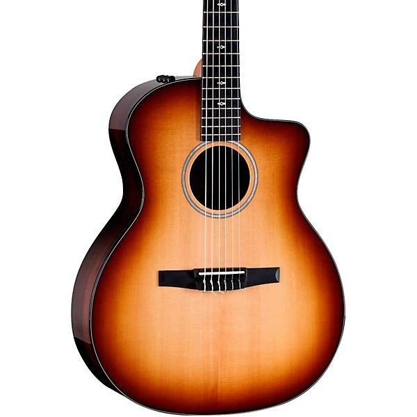 Taylor 214ce-N Plus Sunset Blvd Nylon-String Grand Auditorium Acoustic-Electric Guitar Sunset Edgeburst Taylor 214ce-N Plus Sunset Blvd Nylon-String Grand Auditorium Acoustic-Electric Guitar Sunset Edgeburst